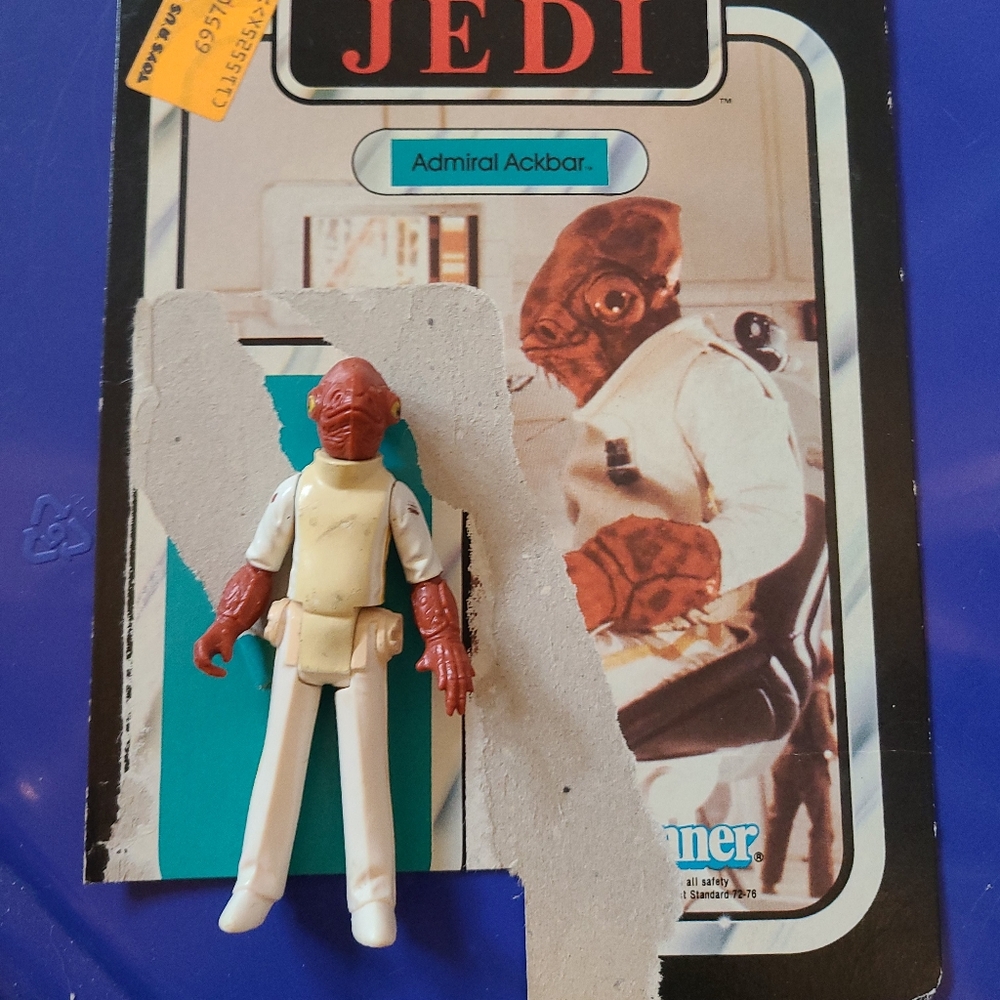 Vintage 1983 Kenner Star Wars Return of the Jedi ADMIRAL ACKBAR fig & CardBack